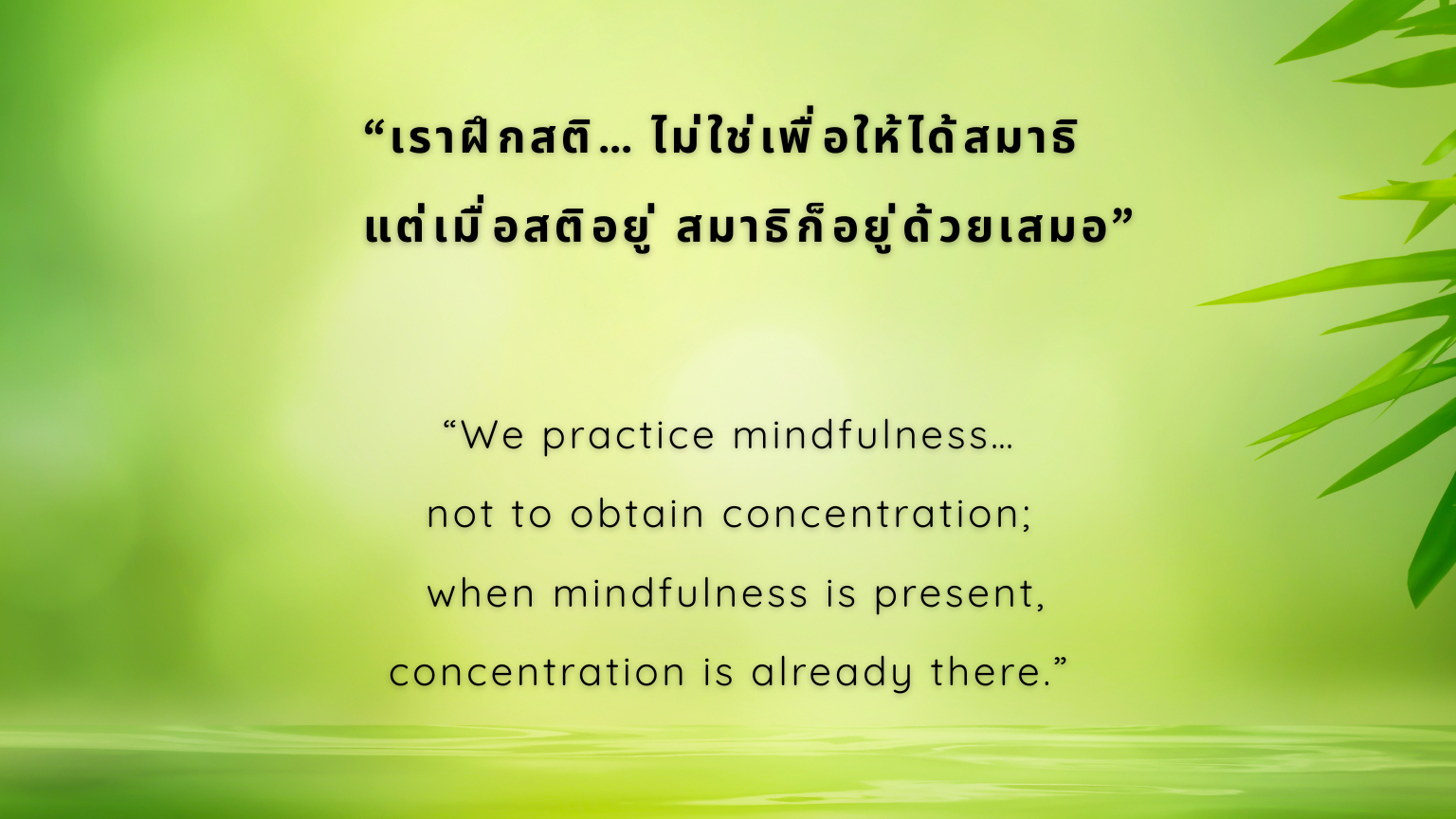 When mindfulness is present, concentration is already there